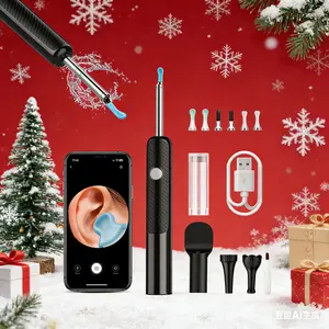 bebird Smart Visual Ear-Clean Rod, Ear Wax Removal Tool, Ear Canal Cleaner, Spade Ear Cleaner with Ear Camera, HD Ear Scope, Earwax Remover Picker Ear Pick with 6 LED Light for Earwax Cleaning, Ear Cleaning Stick