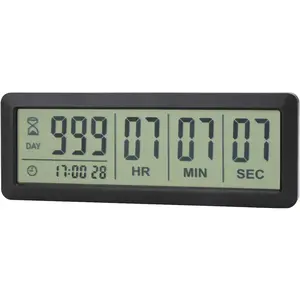 Digital countdown timer clock displaying 999 days, retirement vacation event day counter with count-up function