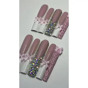 DIAMOND BLANCMANGE | SQUARE | XL LONG | PRESS ON NAILS