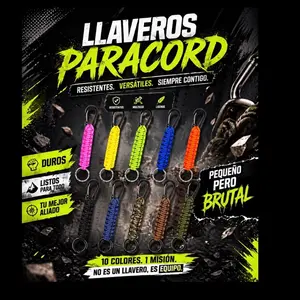 Llaveros Paracord - Duros y Versátiles, 10 Colores, Resistente y Compacto, Ideal para Todo, Tu Mejor Aliado, No es un Llavero, es Equipo