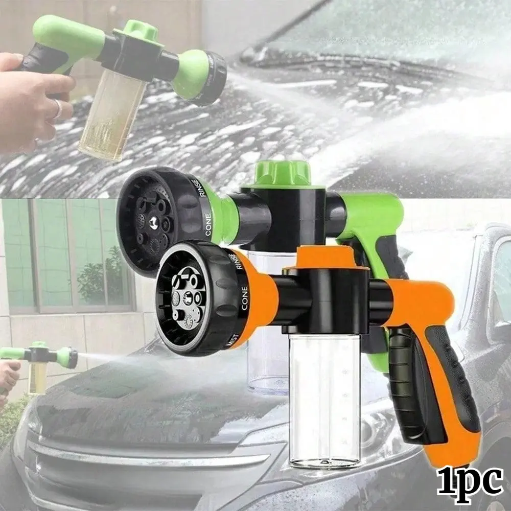 High-pressure Hose Foam Spray Unit, Pressure Washer Foam, 8 Irrigation Modes, Garden Hose Snow Foam Nozzle with Soap Distributor, Suitable for Car Washing, Pet Shower, Plant Irrigation, Snow Foam Sprayer