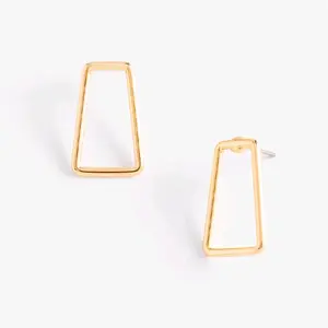 Open rectangular stud earrings