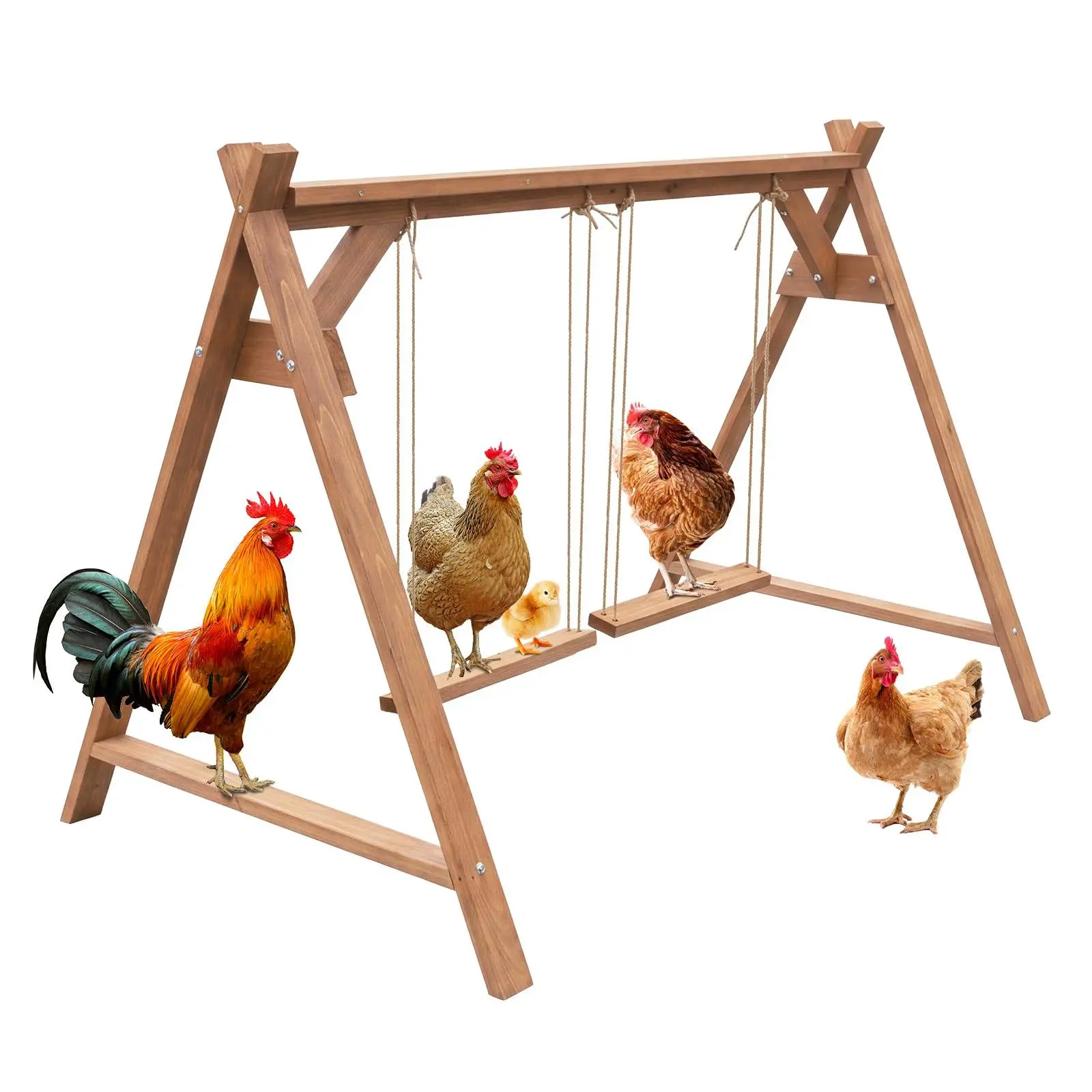 Chicken Perch with Swing, Chicken Roosting Bars for Coop Accessories, Wooden Chicken Run Toys Accessories for Chickens' Health and Happiness, Easy to Assemble & Clean compact push mower electric drain roof sun shelter puncture-proof tire