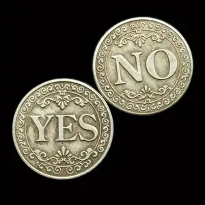 Vintage Yes Or No Decision Maker Coin 2 Counts Set Double Sided Collectible Coin Desk Ornaments Unique Gift Idea for Home Decor