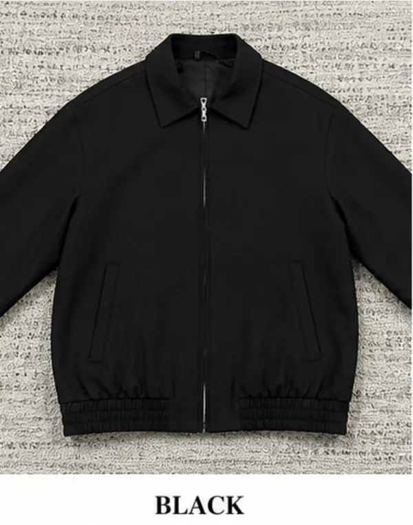 Modern Essential Zip Up Jacket - Black