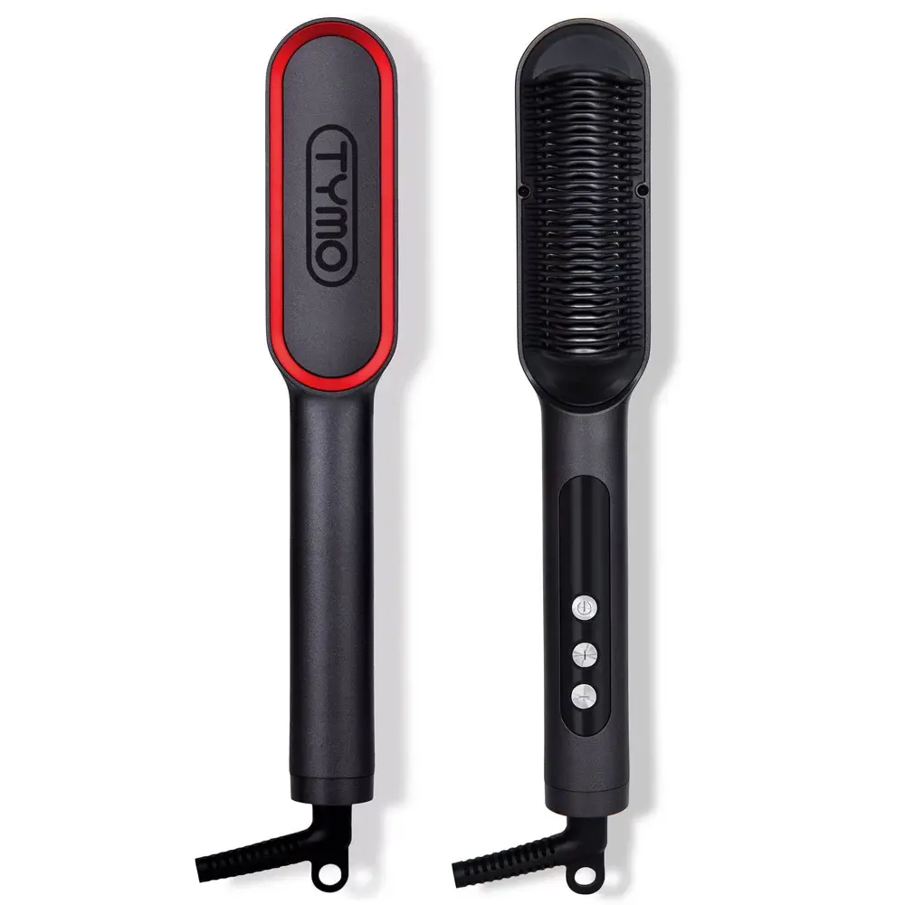 TYMO Ring Plus Hair Straightening Brush, Ionic Straightening Bristle Brush for Smooth, Silky Straight Hair with 9 Heat Settings, Anti-Scald & Auto-Off