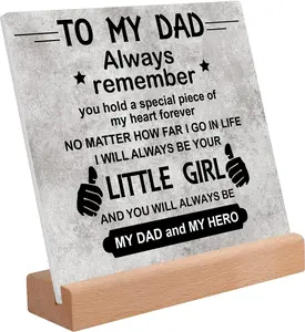Father’s Day Acrylic Plaque Gift from Daughter – Desk Decor Sign for Dad – Sentimental Gift for Home or Office Display