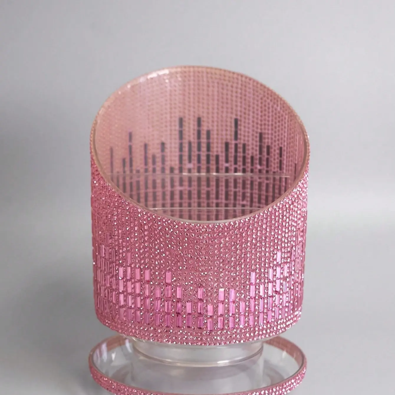 360° Rotating Rhinestone Makeup Brush Holder, 3-Tier Cosmetic Organizer, Holds Brushes, Lipsticks, Nail Tools, Shiny Desktop Storage, Mother's Day Gift