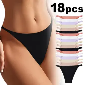 Basic Women's Solid Color Seamless Knicker, Minimalist Breathable Comfortable Minimalist Pastel Panty for Daily Wear, Women's Underwear for All Seasons, Womenswear, Soft Panties, Daily Casual Underwear, Casual Elegant Underwear  thongs high leg swimsuit