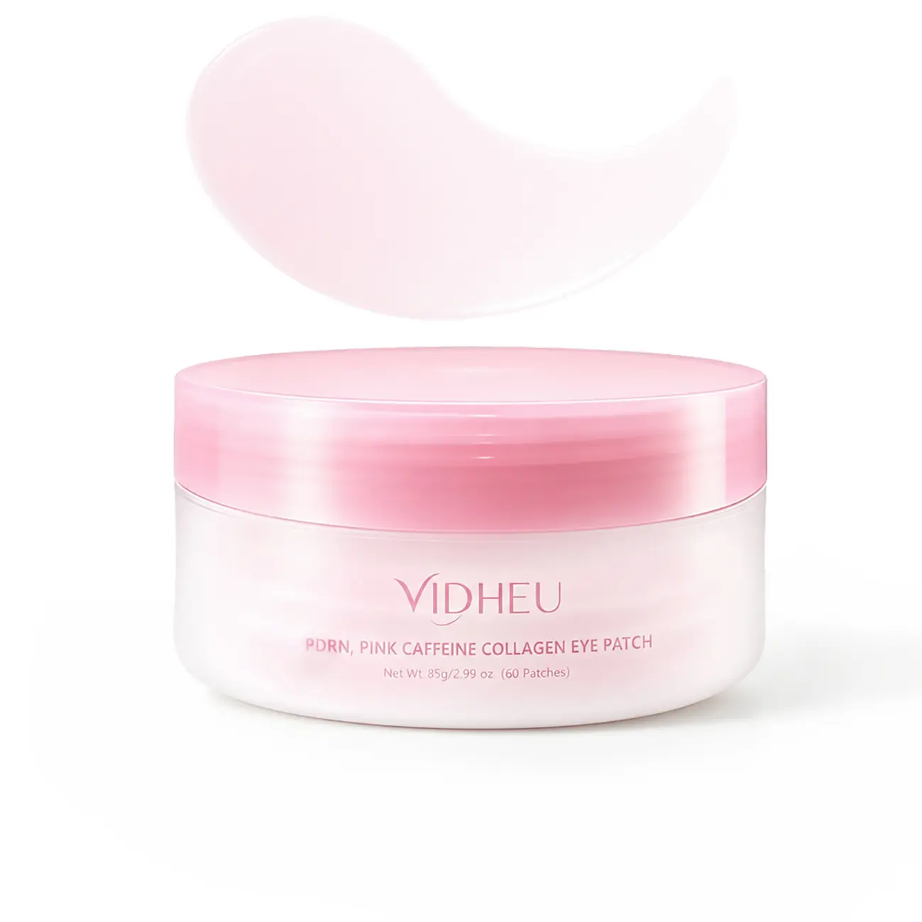 [NEW] VIDHEU PDRN Pink Caffeine Collagen Hydrogel Eye Patch Gel - 1 Jar, 85g, Night Under-Eye Care, Fresh Mint Scent, Lift Firmness, Enhances Fullness, Unisex, Suitable for All Skin Types