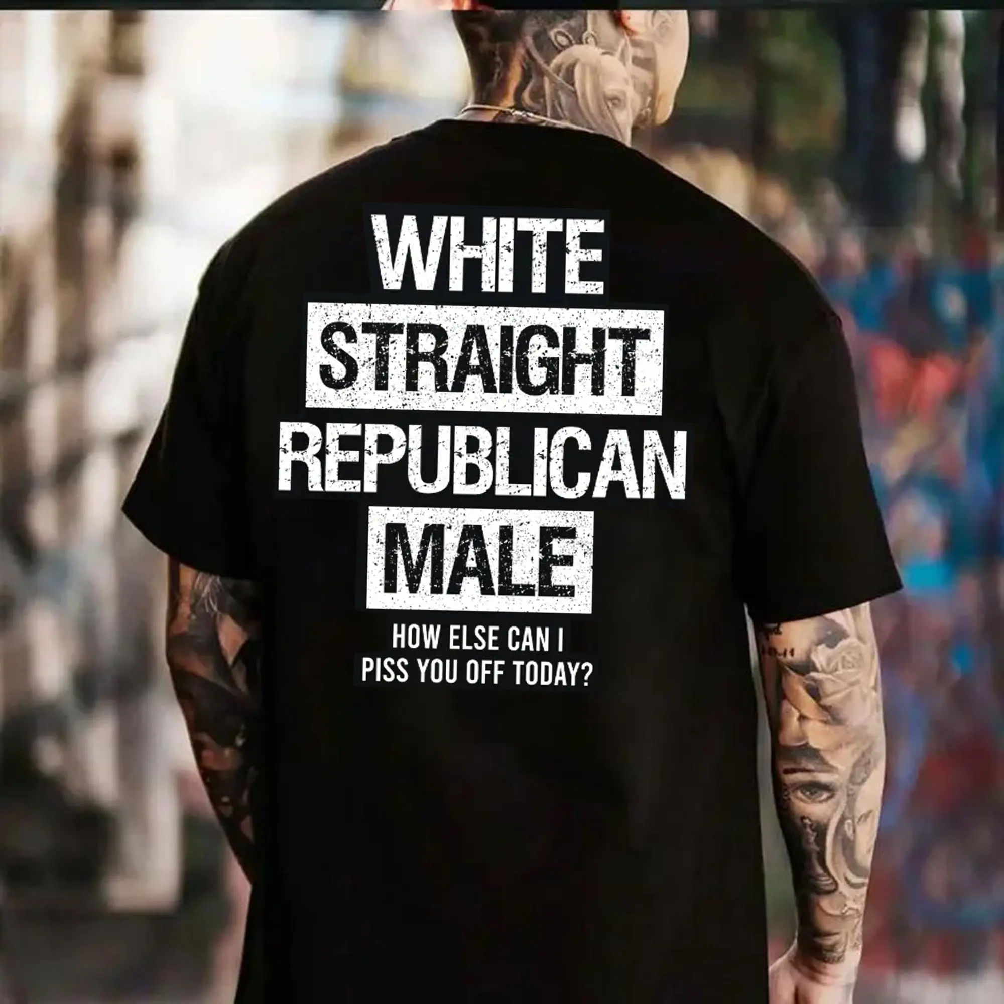 Men's Short-Sleeve Breathable Unisex T-Shirt - Proud White Straight Republican Print Design, Bold Hem, Hilarious Conservative Politics Tee, Perfect Funny Gift for Men, Casual Everyday Wear