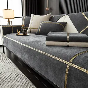 Wheat Straw Plush Washable Sofa Cover, Anti-Slip High-Quality Polyester Fiber, All-Season Furniture Protector for Living Room Bedroom Office