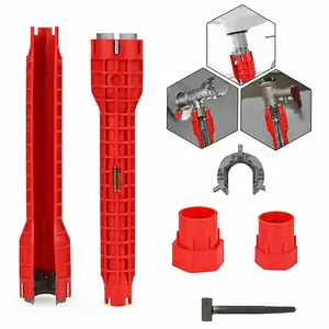 Multifunctional Basin Wrench, New 8-in-1 Plumbing Faucet & Bathroom Heating/Cooling Installation Basin Wrench, Easy Under Sink Repair Tool
