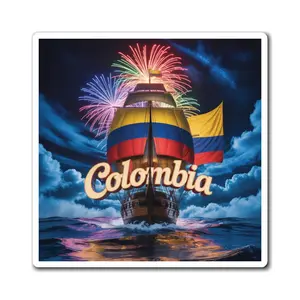 Colombia Celebrate Magnet, Latin American Home Decor, Colombia Gifts, Travel Souvenir, Refrigerator Magnet, Party Favor
