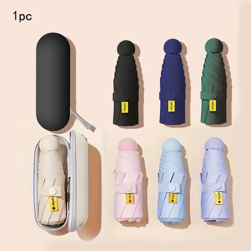 Compact Travel Umbrella, Foldable & UV Protective Umbrella, Portable Umbrella for Girls & Women, Perfect Mother's Day Gift, Portable Folding Umbrella