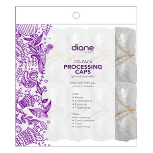 Diane Durable Plastic Soft Shower Cap Set, 100-Pack, 1-Size Bathroom Accessory for Hair Processing