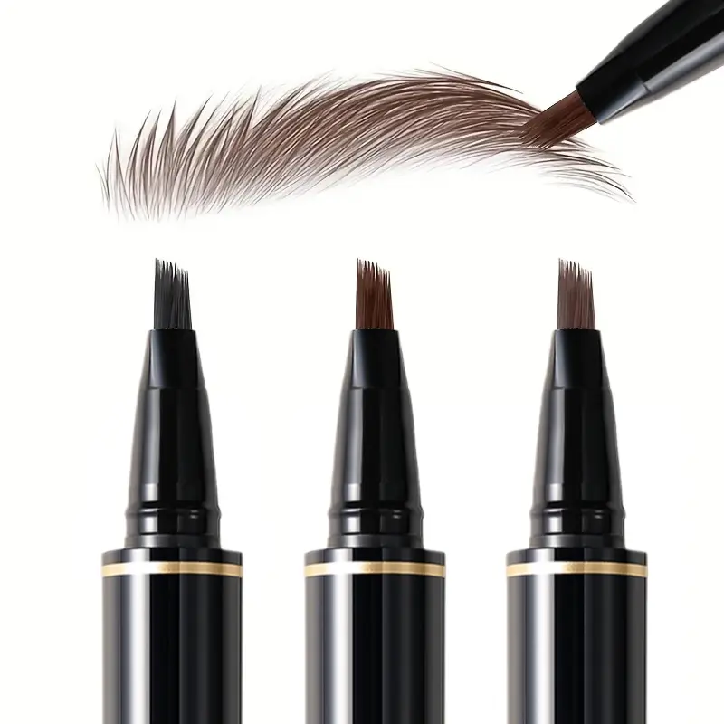 Men's Beard & Eyebrow Pencil, Cosmetic, Brow Makeup Products, Eyebrow Makeup Tool, Brow Styling - Long-Lasting Waterproof 12HR, Multi-Bristle Design for Natural Beards and Hairline, Eyebrows, Application for Beginners, Black