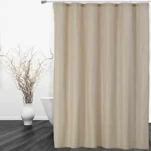 72" x 78" Hotel Quality 100% Waterproof Fabric Shower Curtain or Liner,Soft & Lightweight Long Shower Curtainwith Magnets for Bathroom, Tan
