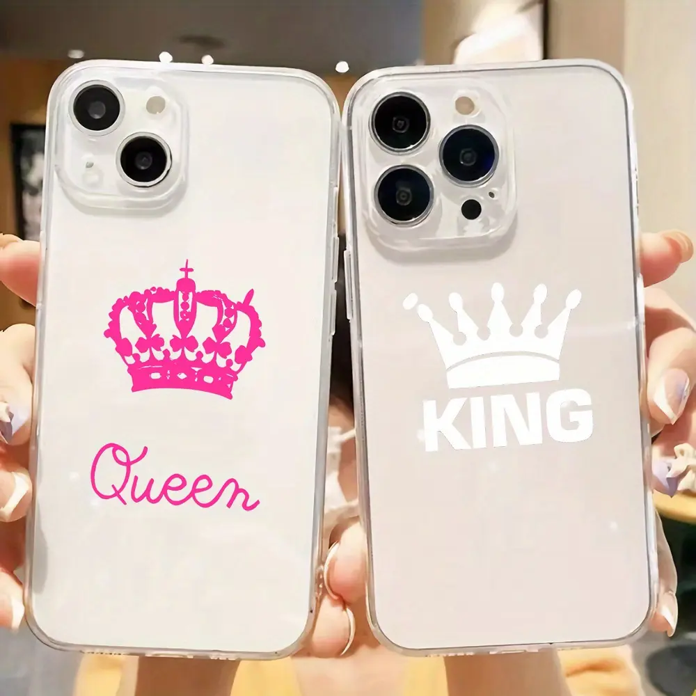 King and Queen Couple Pattern Phone Case for IPhone 16/15/14/13/12/11/Plus/Pro/Pro Max series