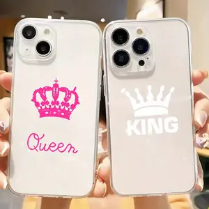 King and Queen Couple Pattern Phone Case for IPhone 16/15/14/13/12/11/Plus/Pro/Pro Max series