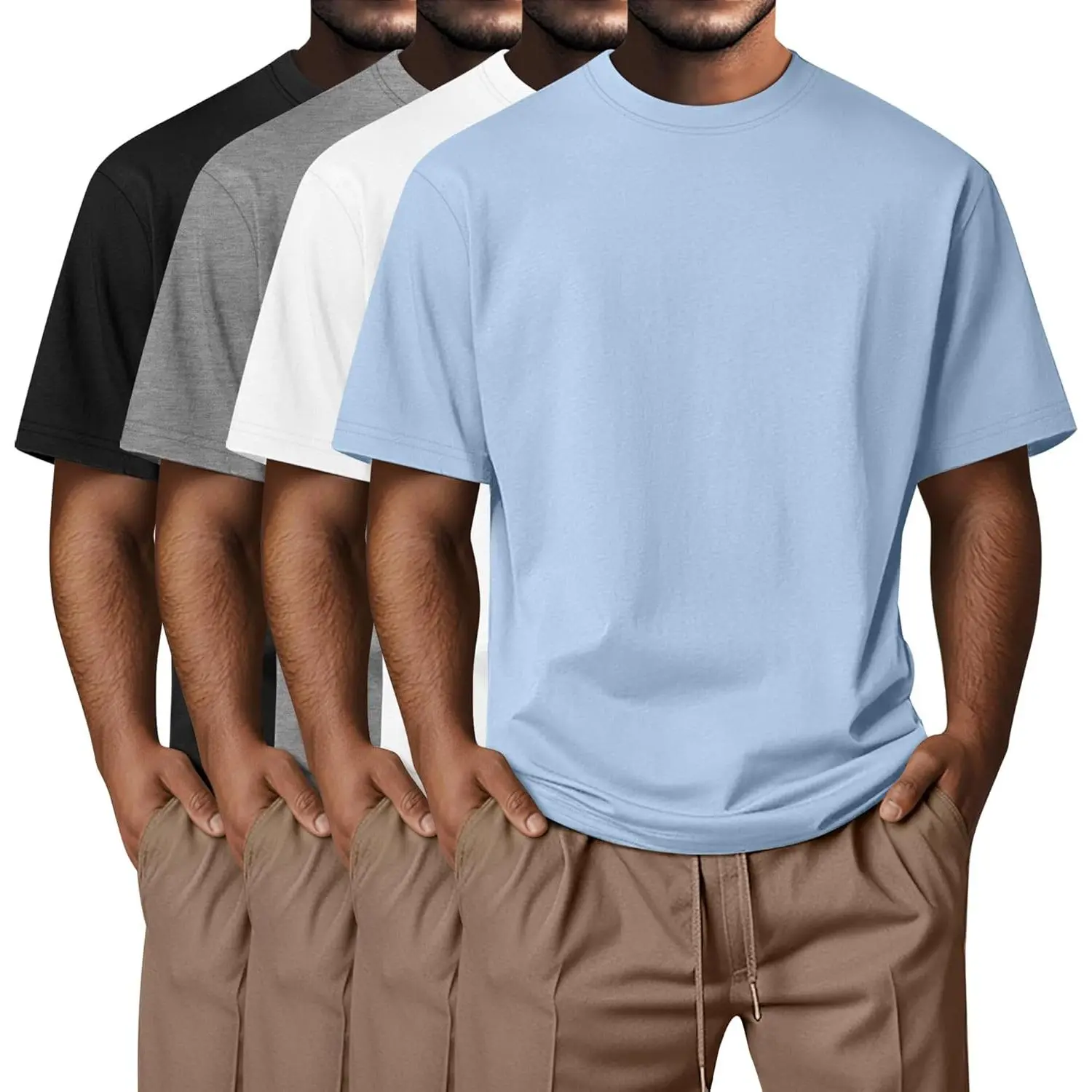 Black, White, Ice Blue, Light Gray