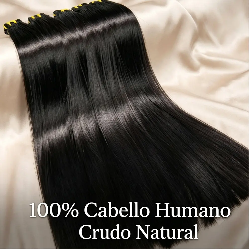 JOPEAR Double Drawn Raw Human Hair Extensions, Vietnamese Bone Straight Natural Black Full Ends, Straight Cut, Natural Look
