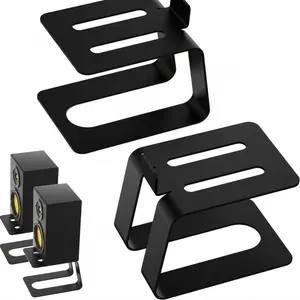 2pcs Heavy-Duty Speaker Stands, Speaker Rack with Non-Slip Base - Iron Construction, for Home Theater, Office - Compatible with Desktop Speakers, Subwoofers - Space-Saving Design for Desk Organization, Office Audio Equipment