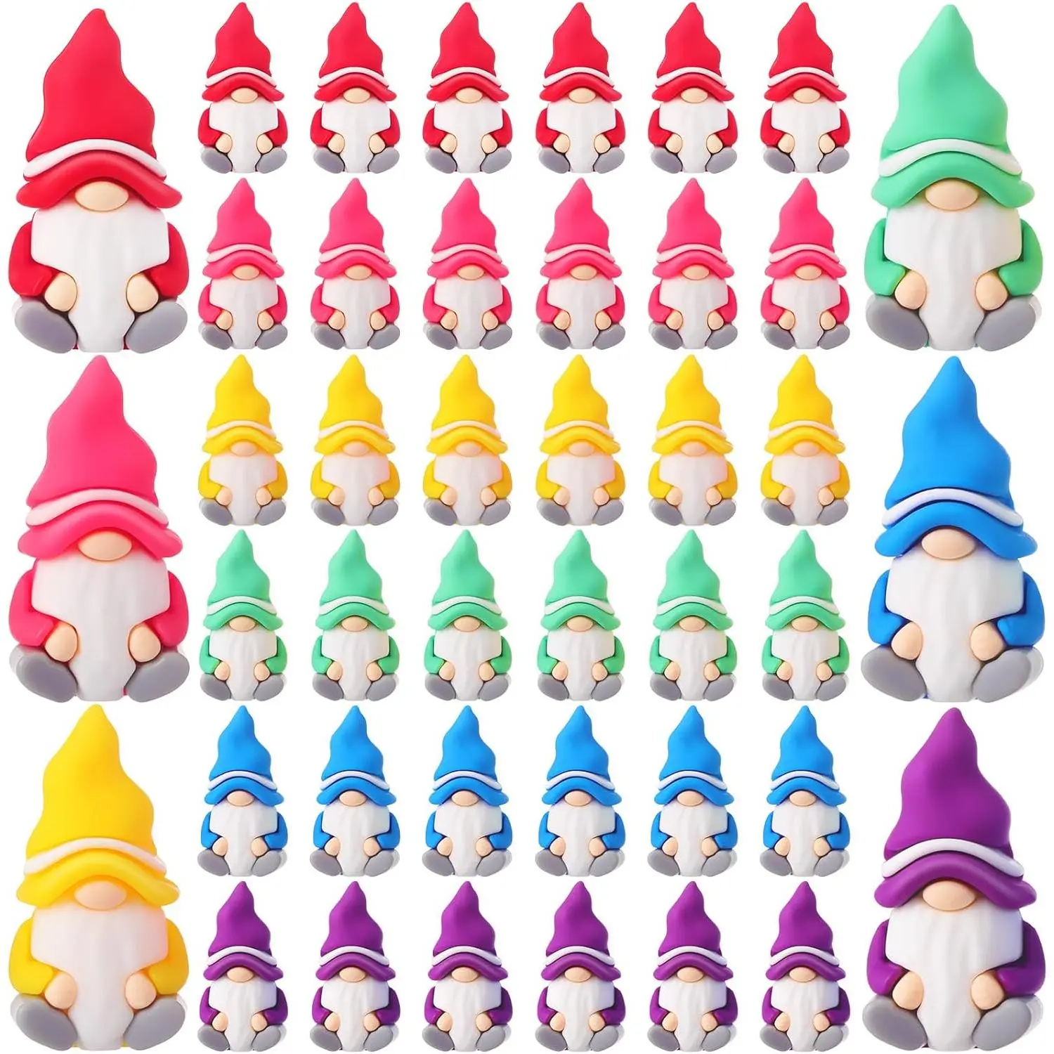 30 Pcs Mini Gnome Figurines, Resin Fairy Dwarf Statues with Bulk Packaging, DIY Crafts Dollhouse Miniatures Decorative Filler for Goody Bag Stuffers, Micro Landscape Home Decor Accessories