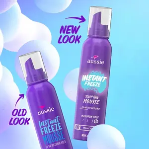 Aussie Instant Freeze Sculpting Mousse - Curly Hair, Straight Hair, and Wavy Hair, Unisex 6 oz Pack of 3