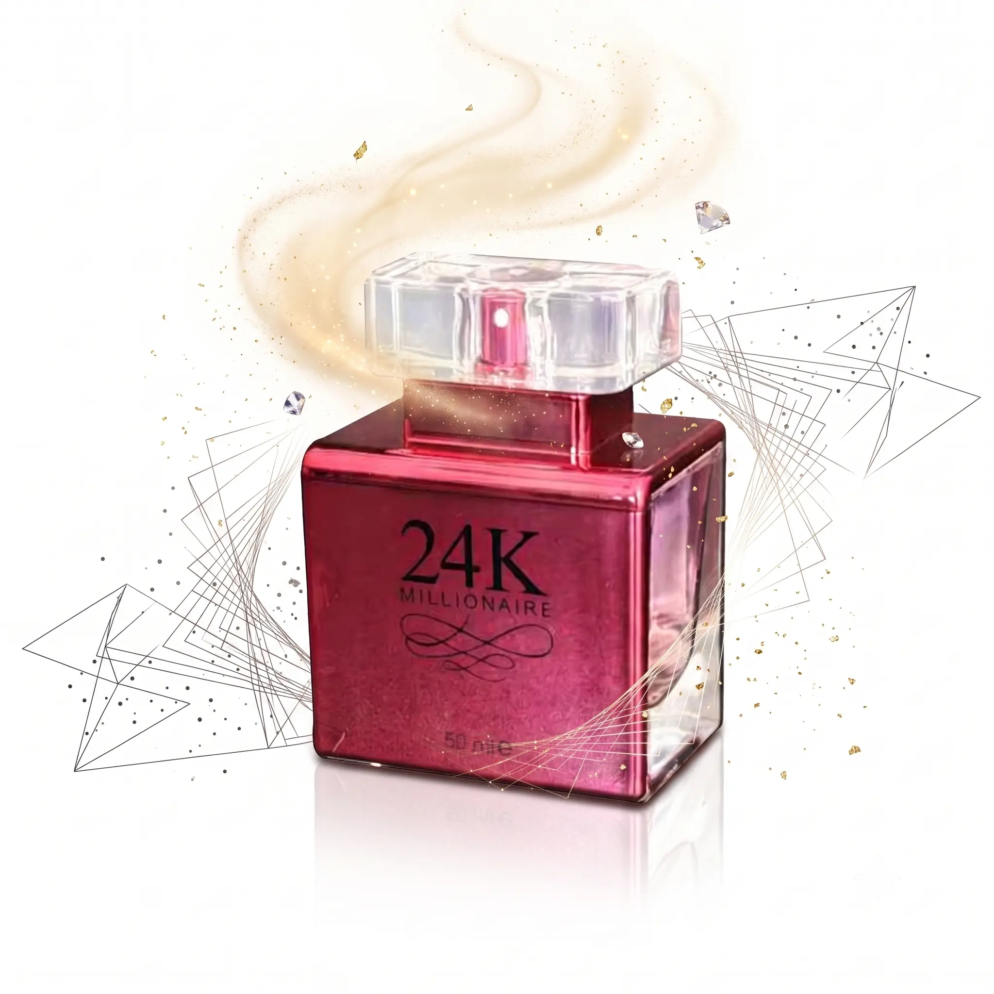 24K Millionaire Perfume 50ml - Long Lasting Luxury Fragrance for Women, Elegant Red Bottle EDP, Perfect Gift for Her