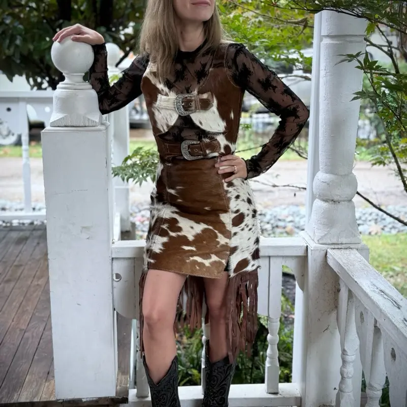 Cowhide Dress womens Xs-XXL