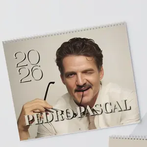 Pedro Pascal 2026 Wall Calendar, Minimalist Celebrity Calendar for Home Office Decor, Aesthetic Planner Gift for Her, Funny Hollywood Fan Merch 2026 Calendar