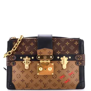 Pre-owned Louis Vuitton Canvas Coated Clutches & Wristlets Trunk Clutch Reverse Monogram Canvas by Rebag