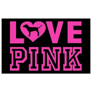 Love Pink Single-Side Full Print Cotton-Linen-Polyester Tapestry, 1pc Multi-Size Wall Flag (3x5ft, 2x3ft) for Indoor/Outdoor Home Decor, Valentine's Day Decoration