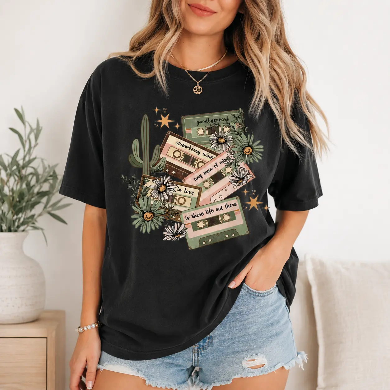 Western Cowgirl Graphic T-Shirt Vintage Rodeo Country Music Unisex Tee Gift
