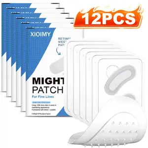 12pcs Hyaluronic Acid Micro Needle Eye Treatment Mask, Injected Retinol and Peptides, for Eyes Face Nose, Strong Moisture Moisturizing Hydrating Tighten Skin