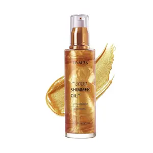 Body Shimmer  Oil Gold 5 Color Bronze Face Brighten Glow Pearl Highlighter Illuminator Body Makeup Shine Glitter Gold Liquid Tanning 3.38 FL Long-lasting Bronzer Cosmetic