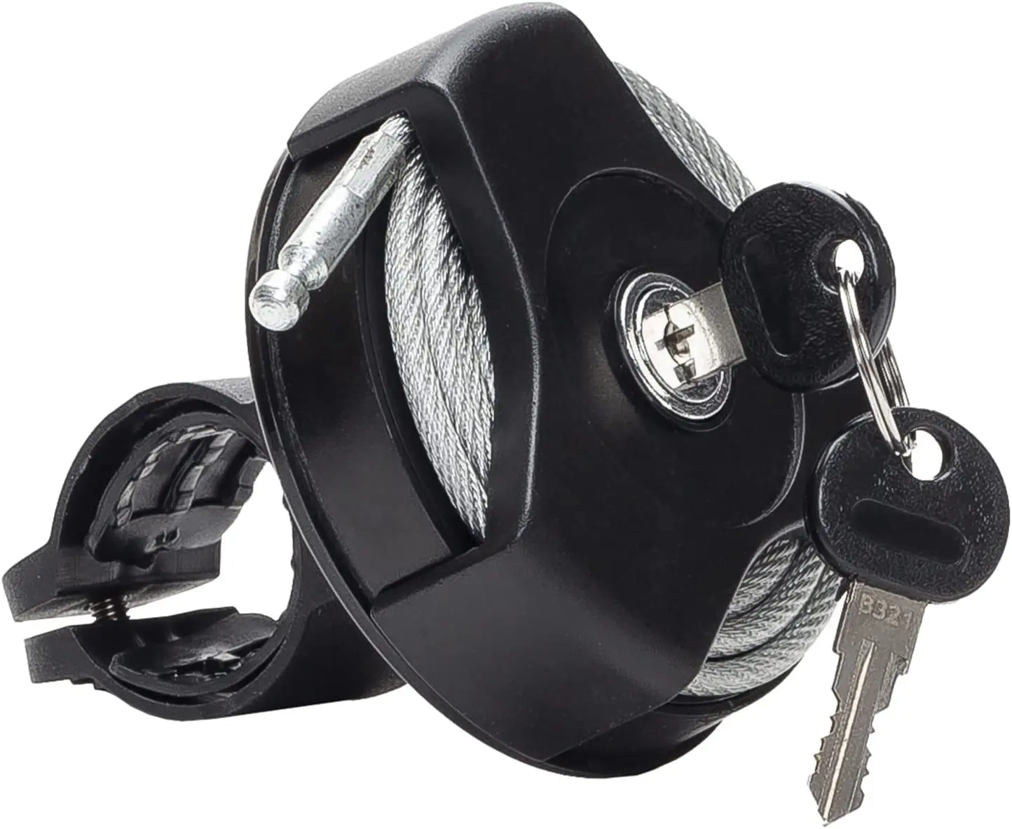 Bike Lock Roller Foldable Bicycle Cable Lock with Key Ideal for Bike, Electric Bike, Skateboards, Strollers, Lawnmowers - Retractable Lightweight Compact Bike Lock Made with Alloy Steel