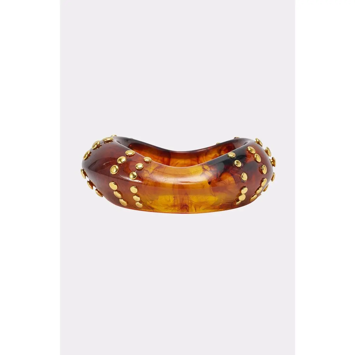 COOL GIRL STUDDED BANGLE IN BROWN