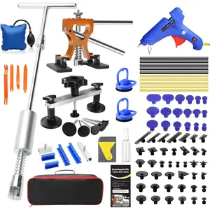 Dent Puller, Effortless Dent  Kit with  Adhesive Glue Sticks & 100W Hot Glue , Trim Removal & Air Wedge, Paintless Dent Repair for Auto Door Dings, Hail or Hood