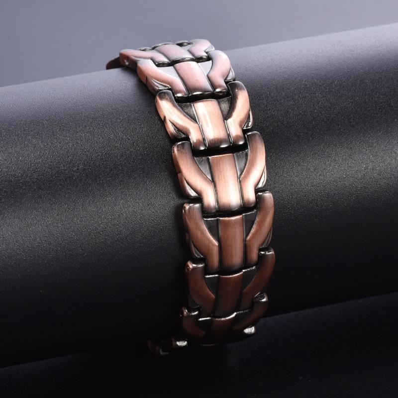 Red Copper Magnetic Bracelet for Men, 3500 Gauss Vintage Braided Bangle, Adjustable Health Bracelet for Wrist Joint Relief, Father's Day Gift for Dad