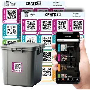 Crate ID QR Code  Storage Labels for Organizing Storage Bin & Totes |  Color QR Code Stickers | Track and Search Inventory with Free App | Upgrade Your Organization (Standard)