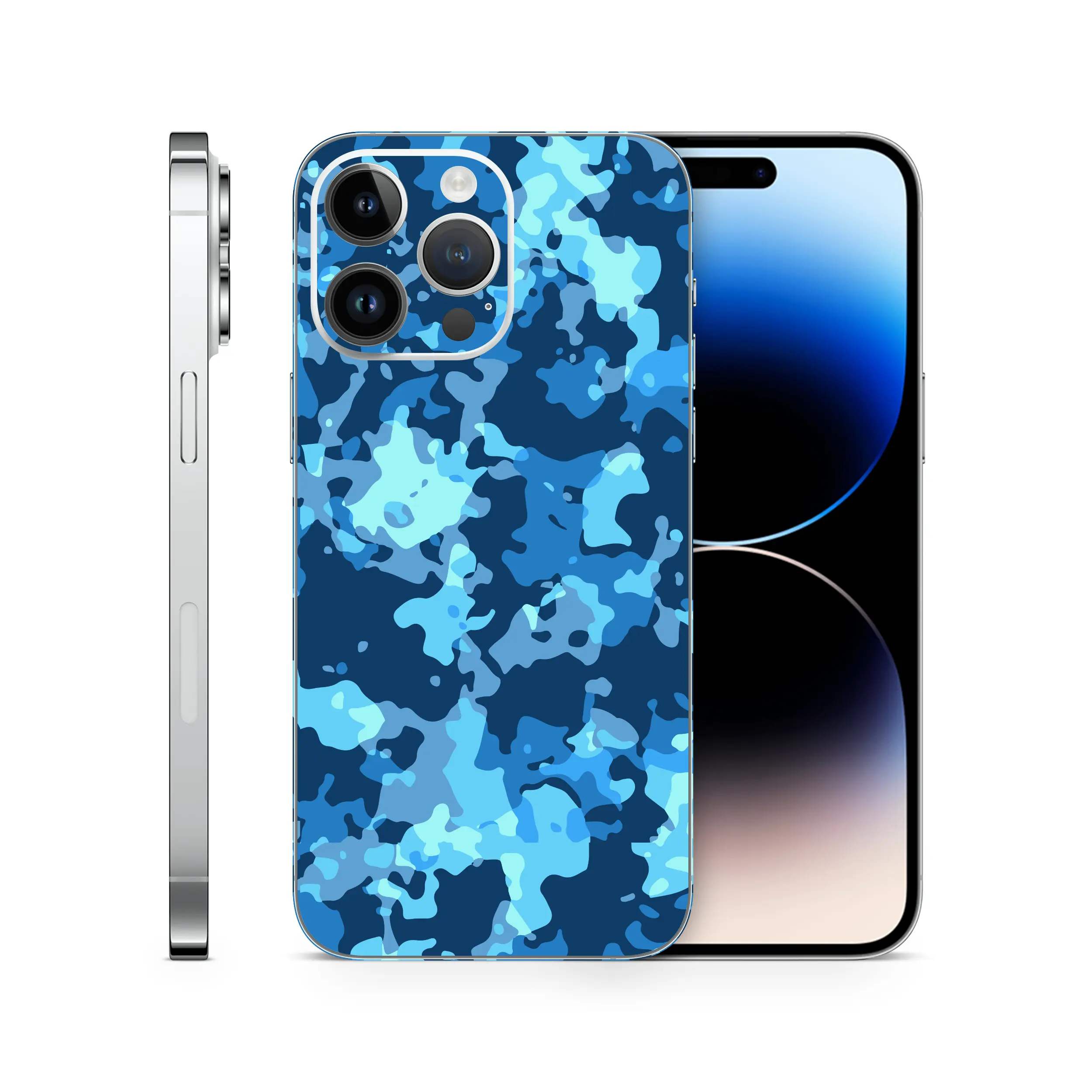 Blue Camo Vinyl Skins Compatible With Iphone