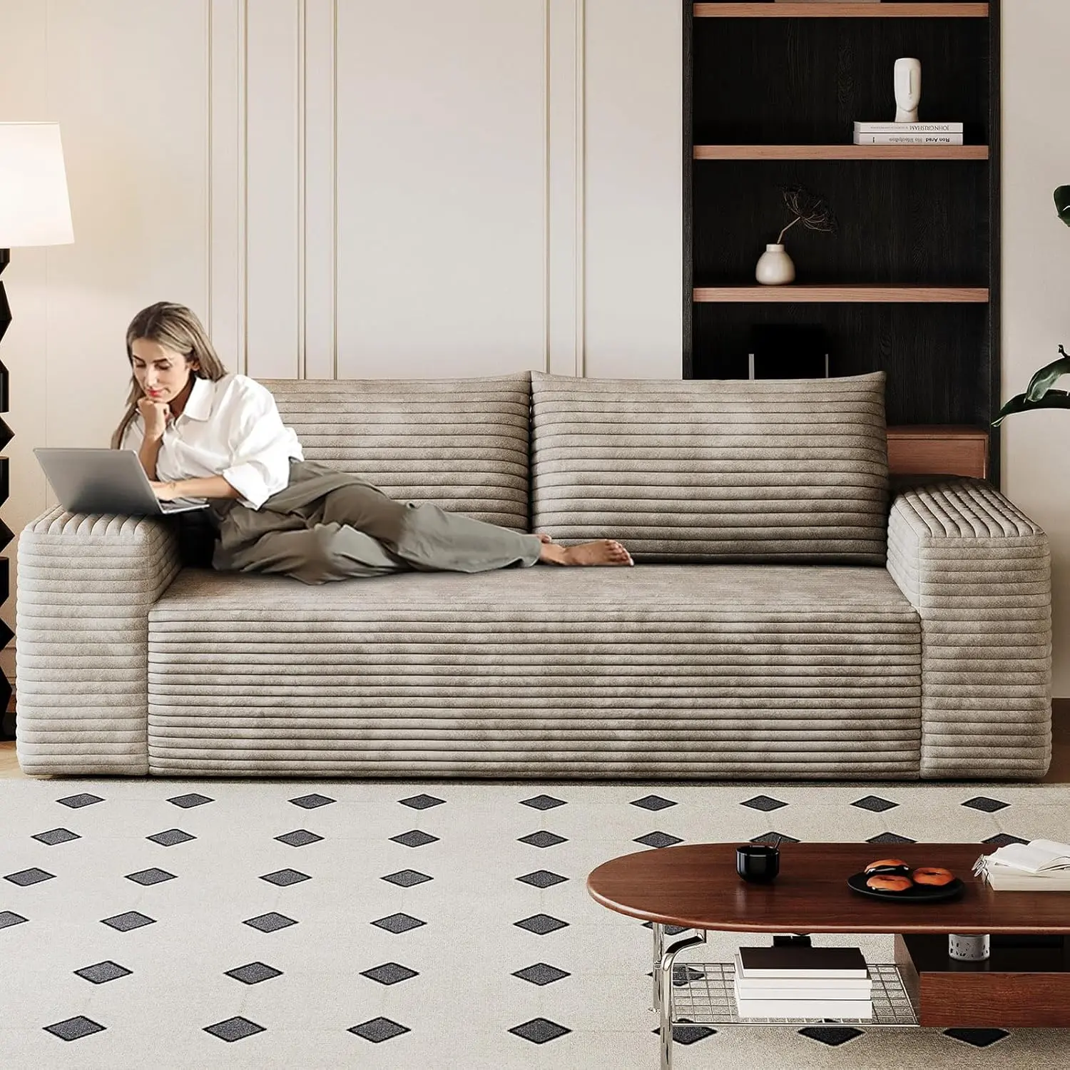 71" 3 Seaters Sofa(Camel)