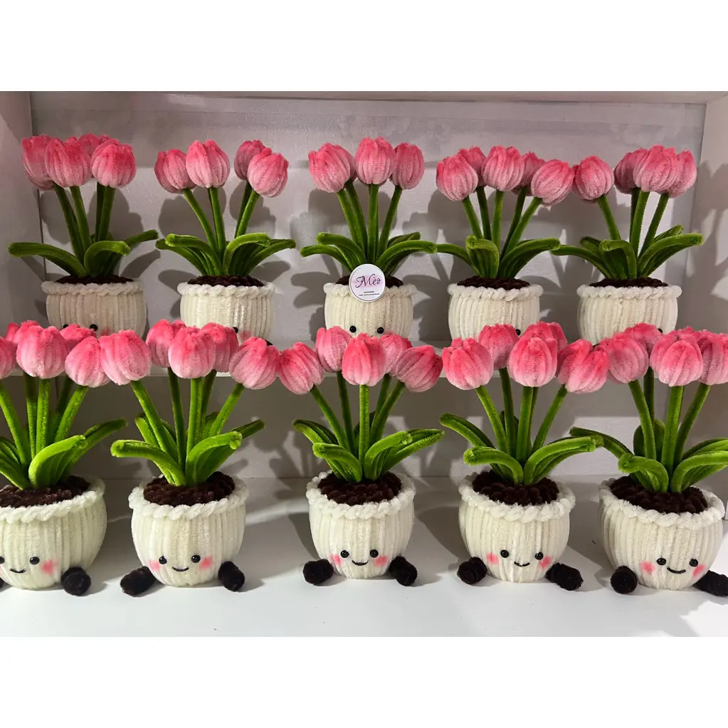 Finished Beautiful velvet tulip area Flower Atificial Valentine's Day Teacher's Day gift, desk decoration, gift for friend, Home Decor Decorative