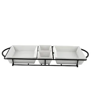 Gibson Home Splendid Grace 5-piece Serving Set With Metal Rack