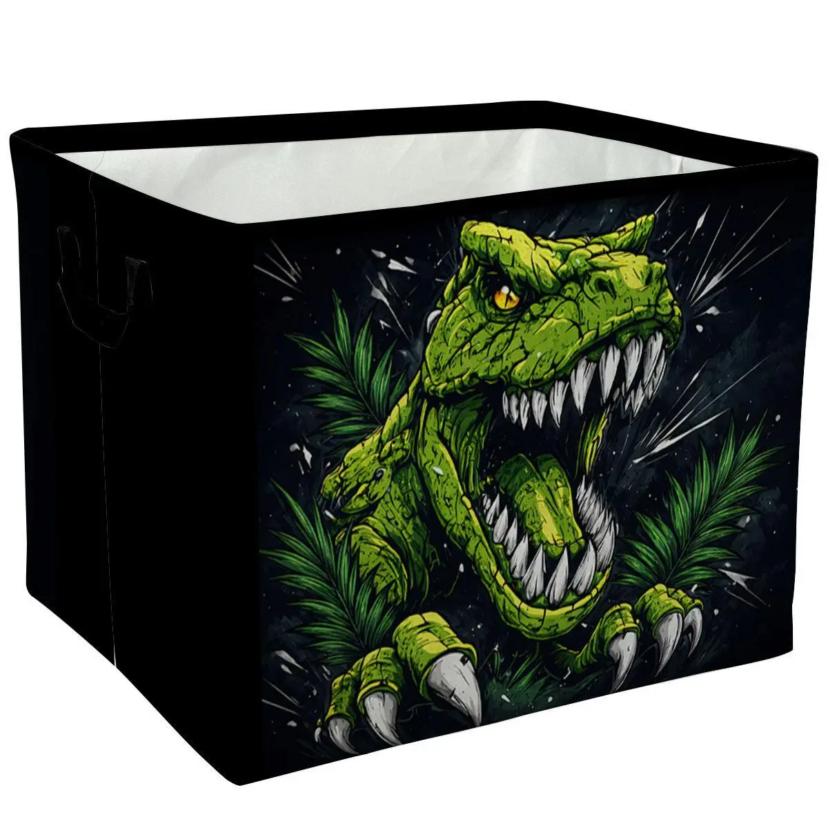 Fierce Dinosaur Roaring Tropical Jungle Storage Baskets Storage Boxes Home Decor Storage Clothes Organization And Storage Home Decor Storage Holiday Gifts，Organizer For Toys，Books，Laundry Baskets