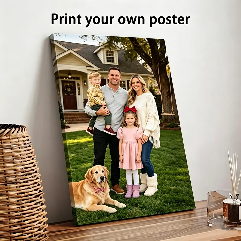 Personalized Canvas Photo Print - Custom Decorated Artistic Couple-Themed Print, Wooden Framed Wall Decor, Couples Gift for Bedroom Home Use, Couple-Themed Prints