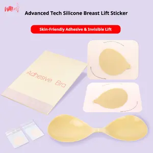 Moda Push-up Sticky Bra – Waterproof & Sweat-proof, Portable, Reusable, Washable, Essential for Travel Women's Wear with Storage Board & Replaceable Adhesive Pads Strapless Bandeau Minimalist push up bra bra bracelet 36ddd Basic