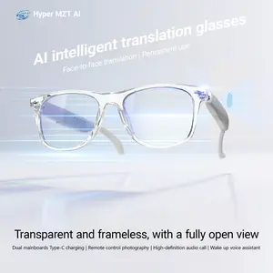 F16 New Ai Translation Bluetooth-compatible Glasses, Real-Time Translation in over 100 Languages, Multifunctional Smart Glasses for Listening Music and Calling